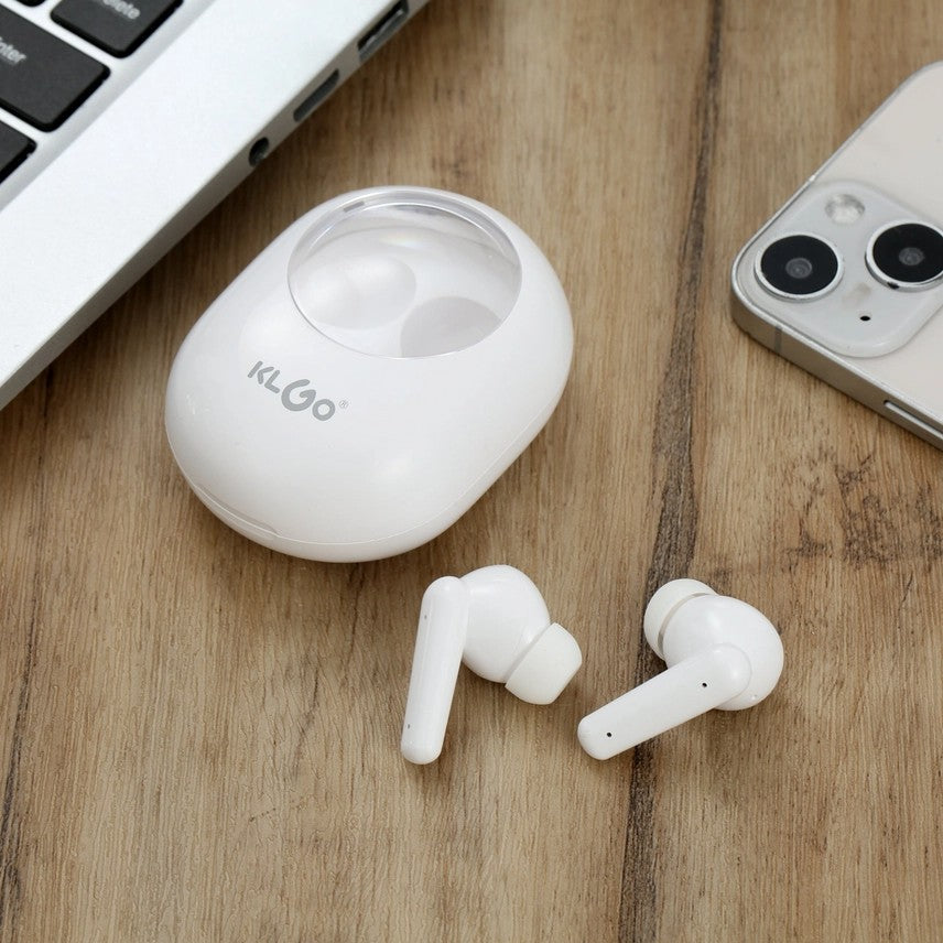 Casti KLGO, Clear Sound, True Wireless Bluetooth, In-ear, Microfon, alb
